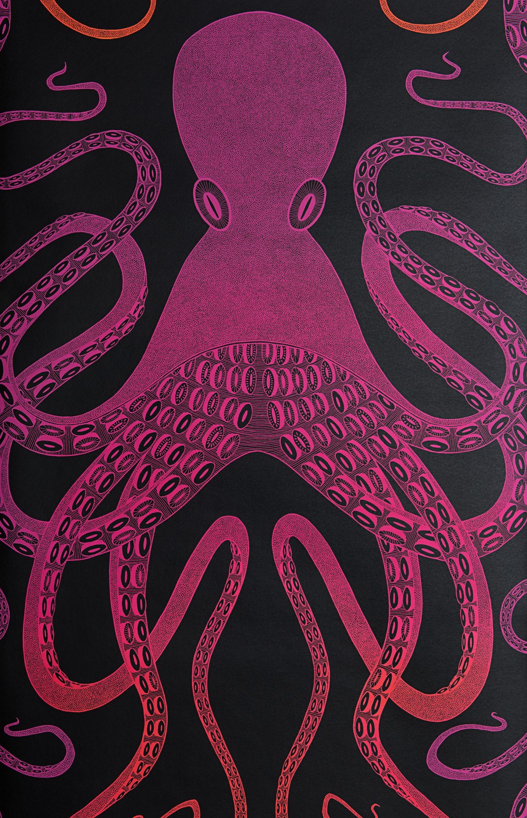 Sample Wallpaper Ombre Octopus: Pink/Orange