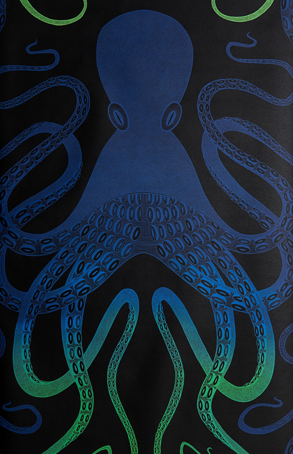 Sample Wallpaper Ombre Octopus: Blue/Green